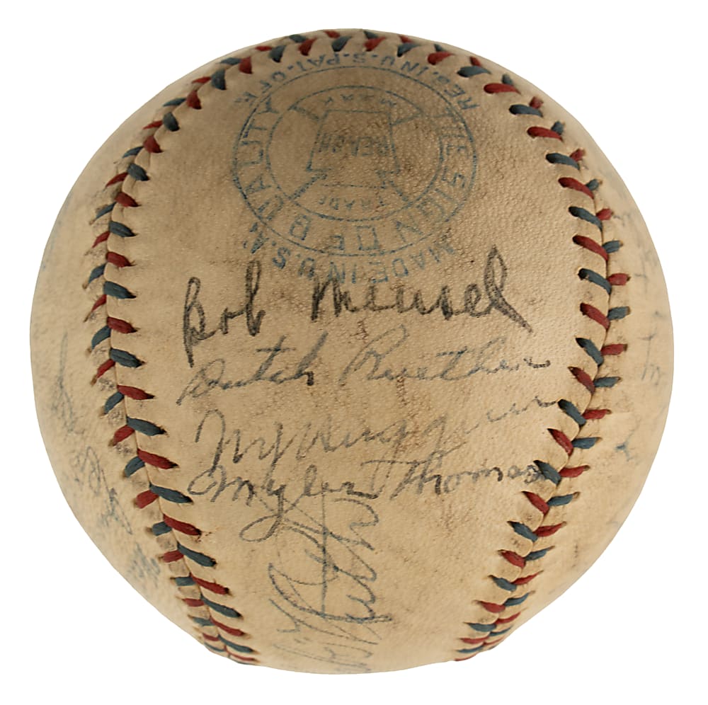 1926 New York Yankees American League Champions Team-Signed Baseball with Lou Gehrig and Miller Huggins - From the Urban Shocker Collection