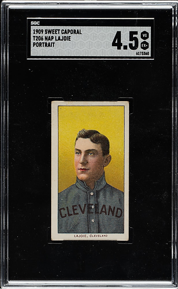 1909-1911 T206 White Border Nap Lajoie Portrait SGC VG/EX+ 4.5