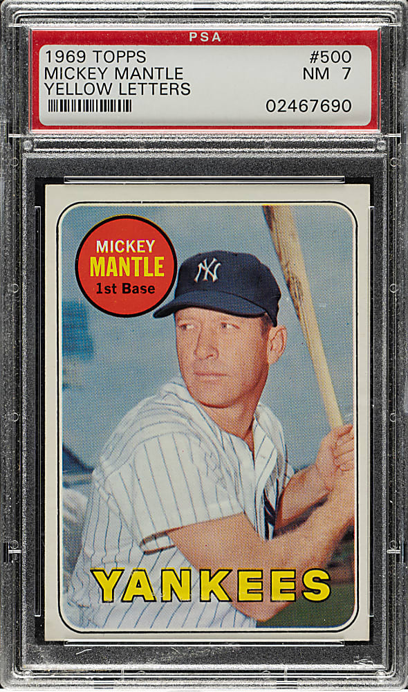 1969 Topps #500 Mickey Mantle PSA NM 7