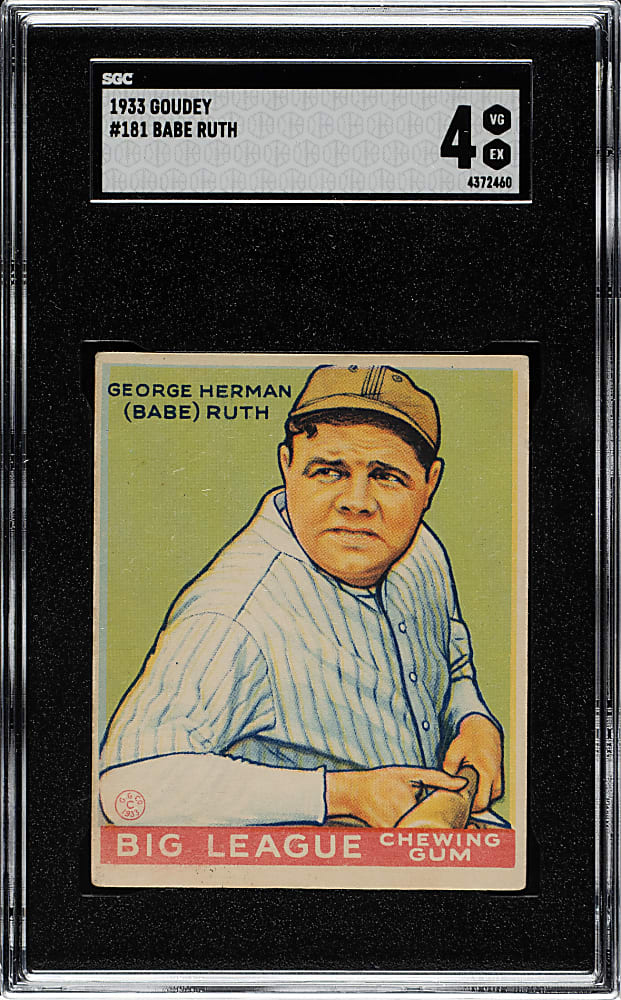 1933 R319 Goudey #181 Babe Ruth SGC VG/EX 4