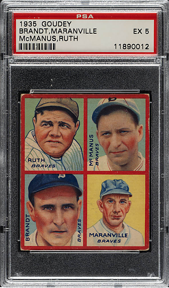 1935 R321 Goudey "4-in-1" Babe Ruth PSA EX 5