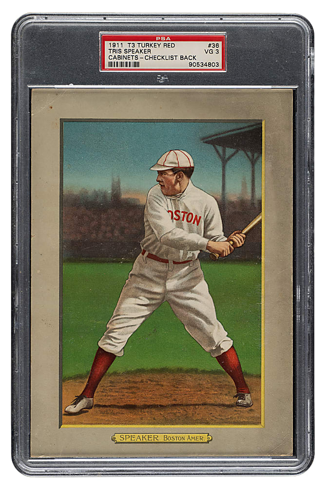1911 T3 Turkey Red #36 Tris Speaker PSA VG 3