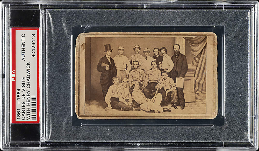 Extraordinary 1864 Brooklyn Resolutes CDV Including Henry Chadwick and Mort Rogers - One of the Earliest and Most Significant Team Images in Existence!