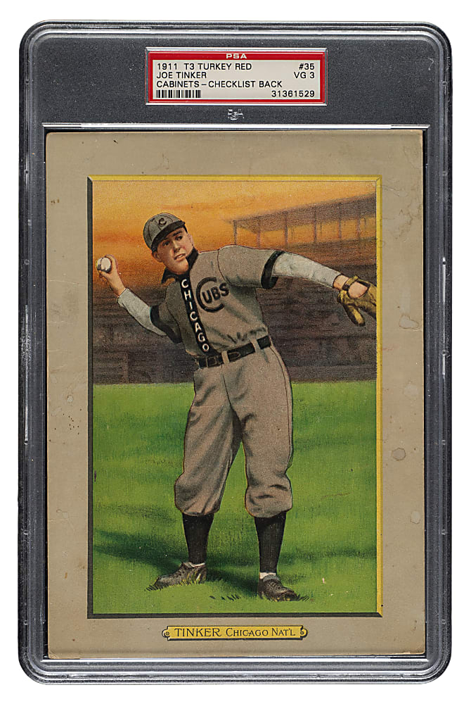 1911 T3 Turkey Red #35 Joe Tinker PSA VG 3