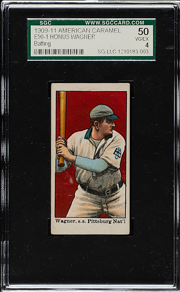 1909-1911 E90-1 American Caramel Honus Wagner Batting SGC VG/EX 50