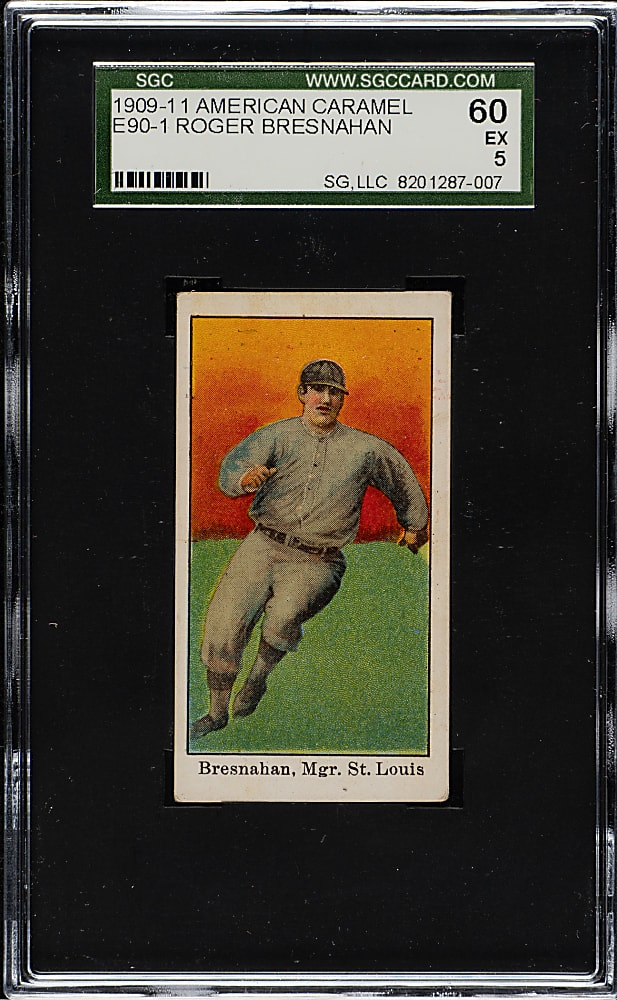 1909-1911 E90-1 American Caramel Roger Bresnahan SGC EX 60