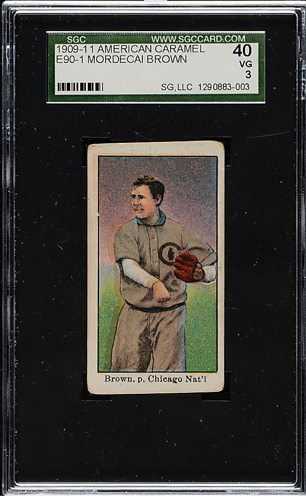 1909-1911 E90-1 American Caramel Mordecai Brown SGC VG 40