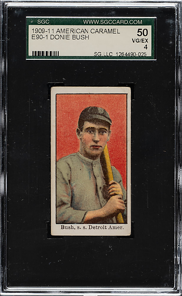 1909-1911 E90-1 American Caramel Donie Bush SGC VG/EX 50