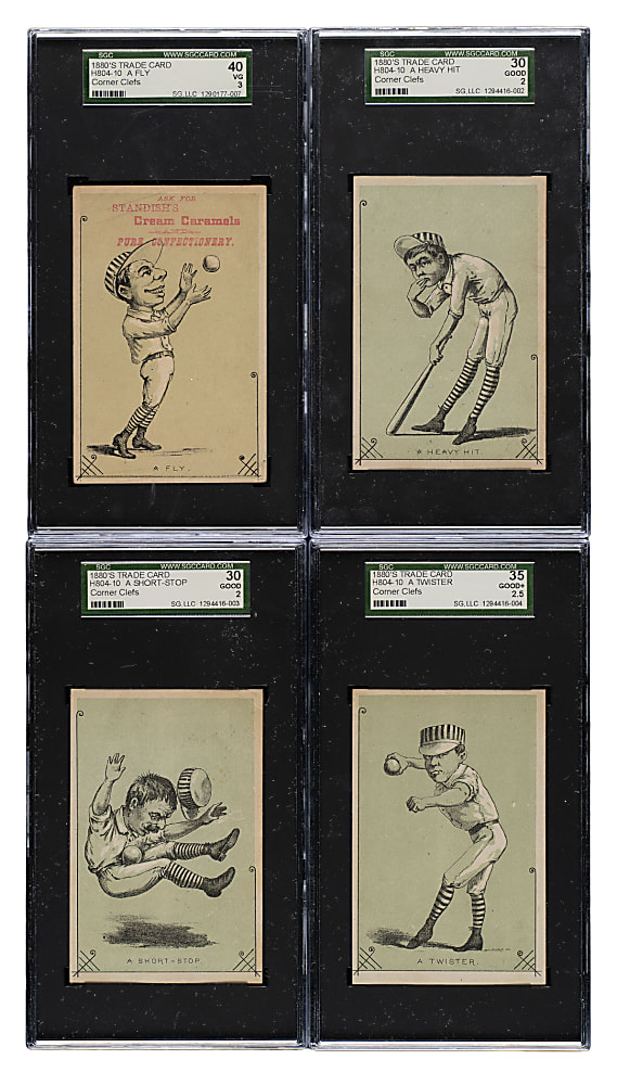 1880s H804-10 "Corner Clefs" Baseball Trade Card SGC-Graded Complete Set (8)
