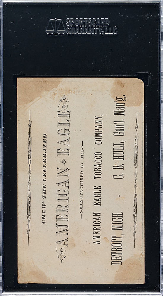 Circa 1890 American Eagle Tobacco "National League Fine Cut" Trade Card - SGC Authentic