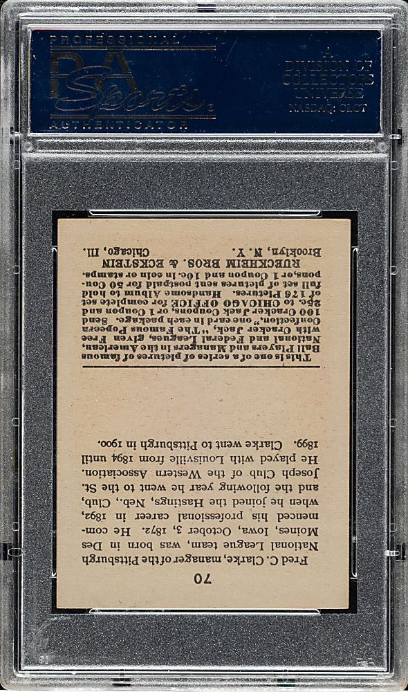 1915 E145 Cracker Jack #70 Fred Clarke PSA EX 5 (MC)