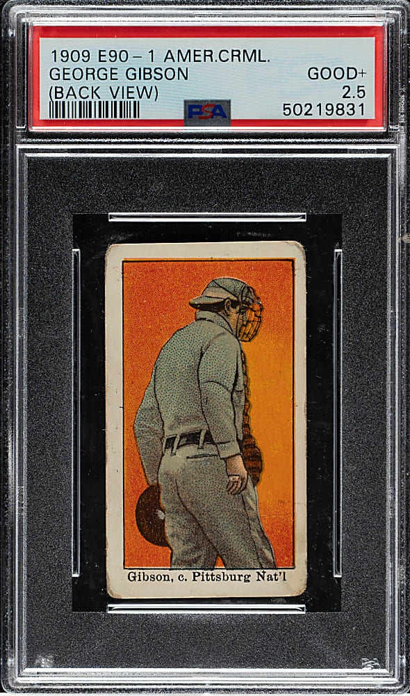 1909-1911 E90-1 American Caramel George Gibson Back View PSA GOOD+ 2.5