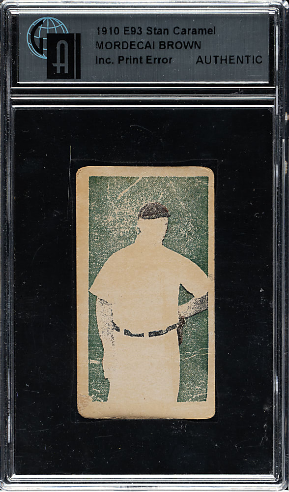 1910 E93 Standard Caramel Mordecai Brown - Interesting Printing Anomaly