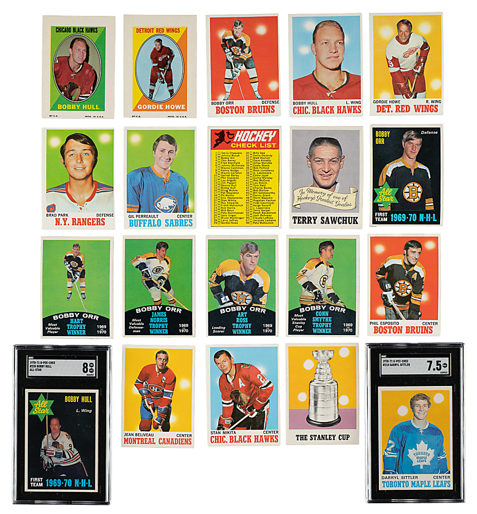 High-Grade 1970-1971 Topps Hockey Complete Set (132) Plus Complete Stickers Set (33) and O-Pee-Chee Second Series Complete Set (#133-264)