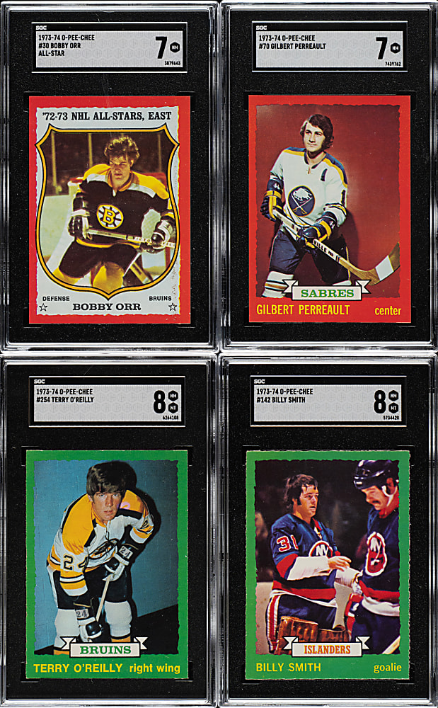 1973-1974 O-Pee-Chee Hockey Complete Set (264) Plus Team Crest Set (17) and Team Rings Set (17)