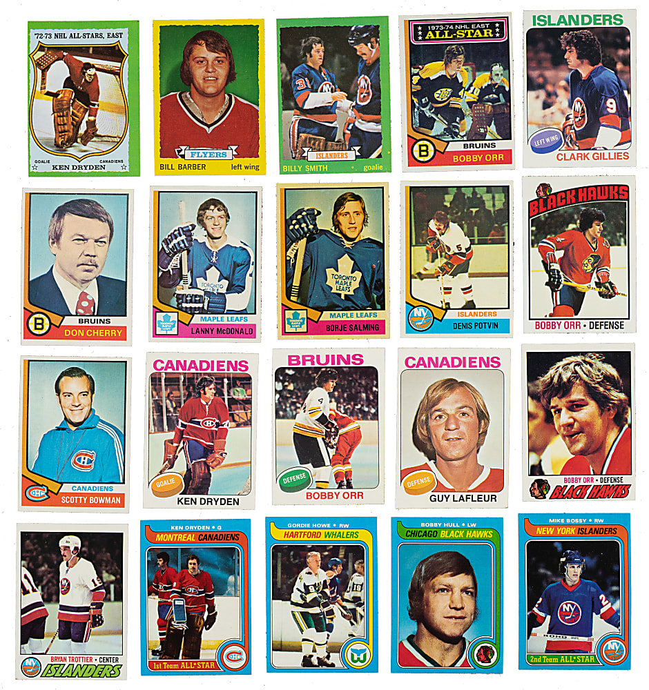 1973 to 1979 Topps Hockey Complete and Near-Complete Set Collection (7 Sets, 1,847 Cards) Plus Four Insert Sets