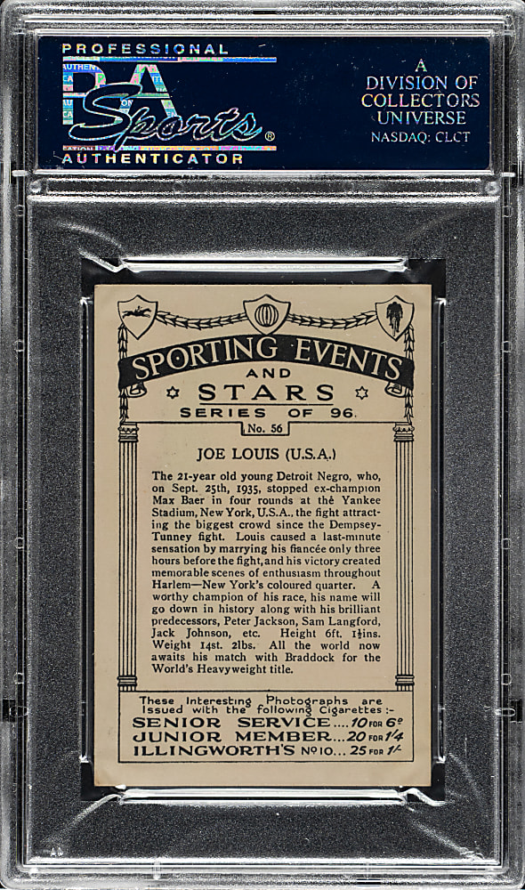 1935 J.A. Pattreiouex "Sporting Events & Stars" #56 Joe Louis Rookie PSA NM-MT 8