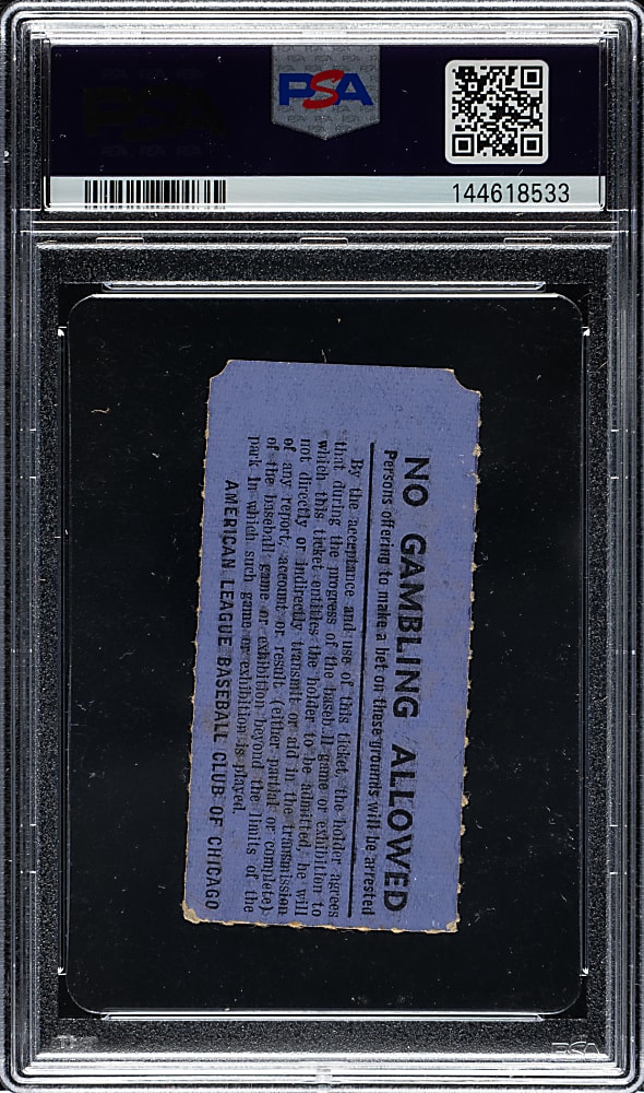 July 13, 1941 Chicago White Sox (vs. New York Yankees) Ticket Stub PSA VG-EX 4 - Joe DiMaggio 52nd and 53rd Consecutive Game Hit Streak