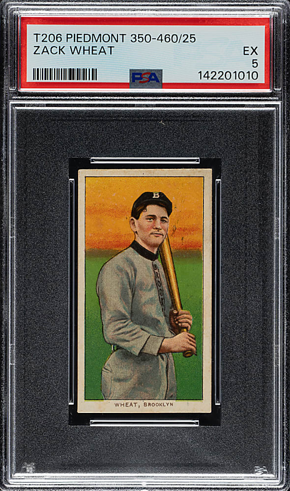 1909-1911 T206 White Border Zack Wheat Rookie PSA EX 5