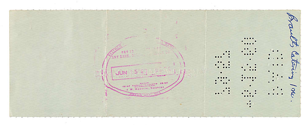 1960 Vince Lombardi Signed Green Bay Packers Check - JSA