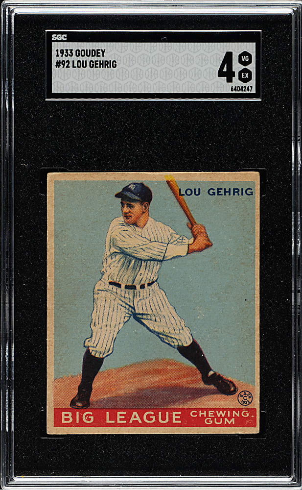 1933 R319 Goudey #92 Lou Gehrig SGC VG/EX 4