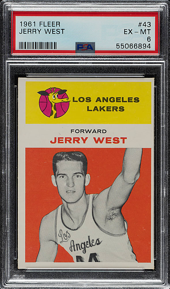 1961-1962 Fleer Basketball #43 Jerry West Rookie PSA EX-MT 6