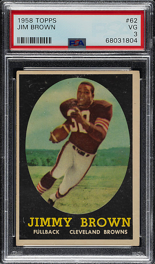 1958 Topps Football #62 Jim Brown Rookie PSA VG 3