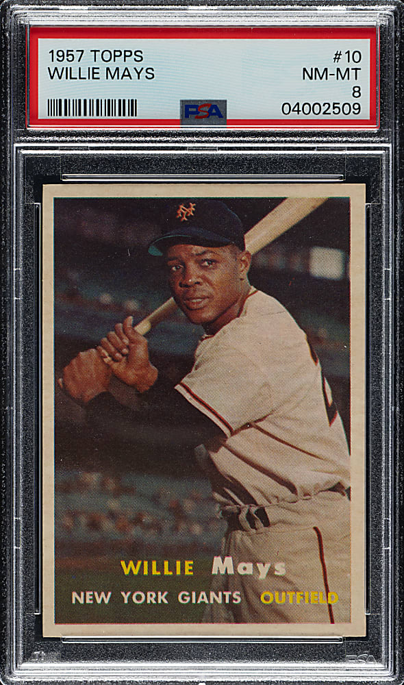 1957 Topps #10 Willie Mays PSA NM-MT 8