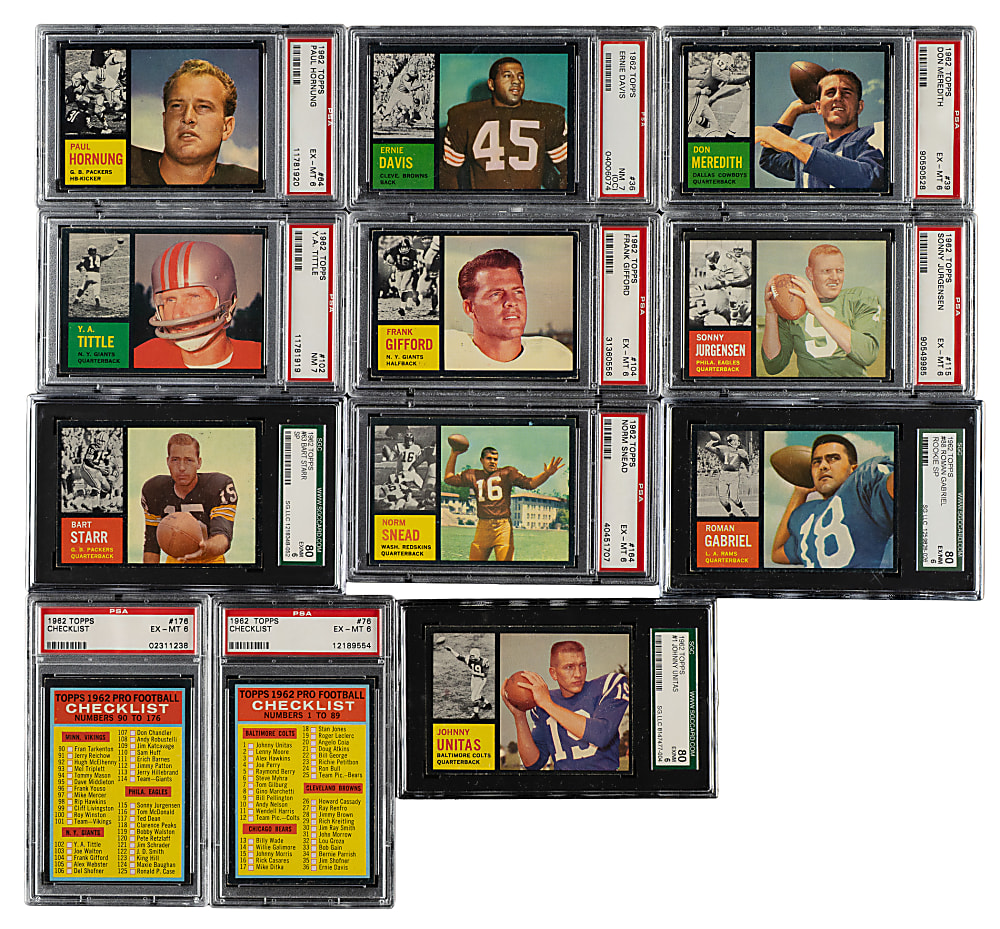 1962 Topps Football PSA- and SGC-Graded Complete Set (176)