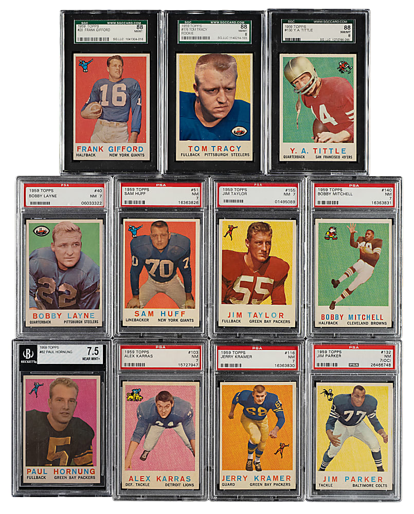 1959 Topps Football PSA- and SGC-Graded Complete Set (176)