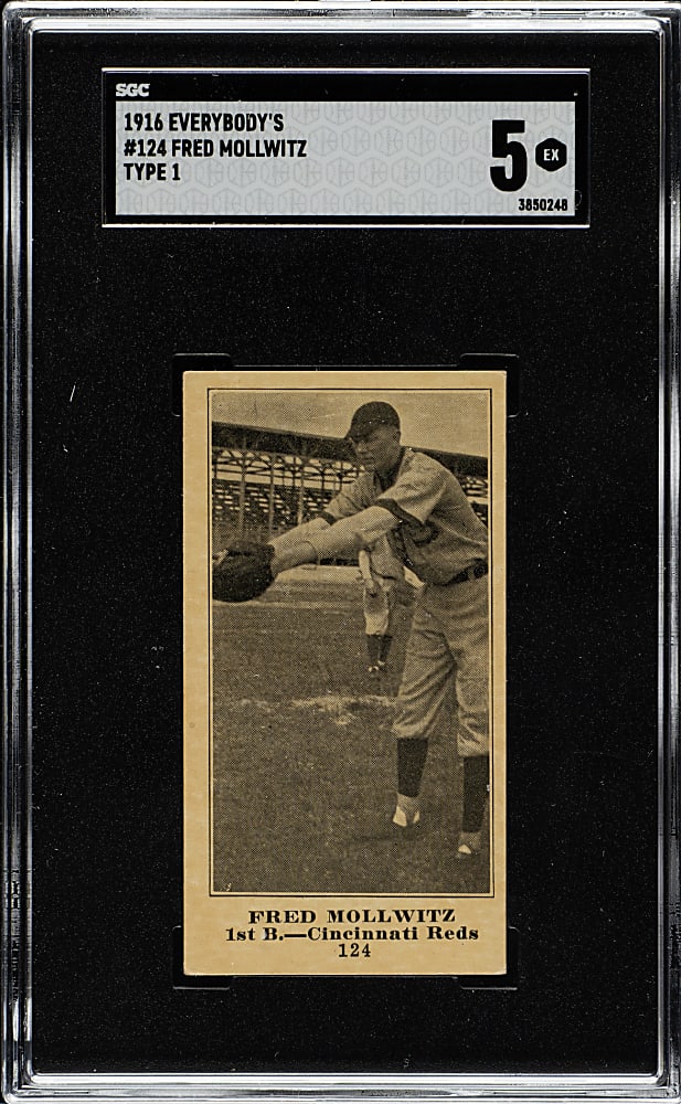 1916 M101-4 Everybody's Clothing Store (Type 1) #124 Fred Mollwitz SGC EX 5 - 1 of 3 - Highest Graded!