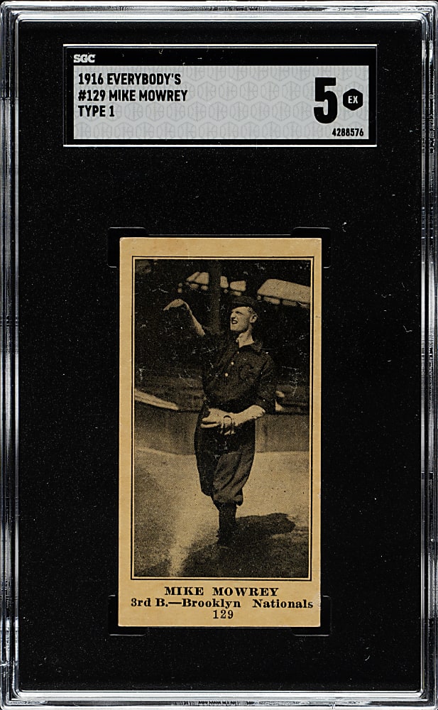 1916 M101-4 Everybody's Clothing Store (Type 1) #129 Mike Mowrey SGC EX 5 - 1 of 2 - Highest Graded!