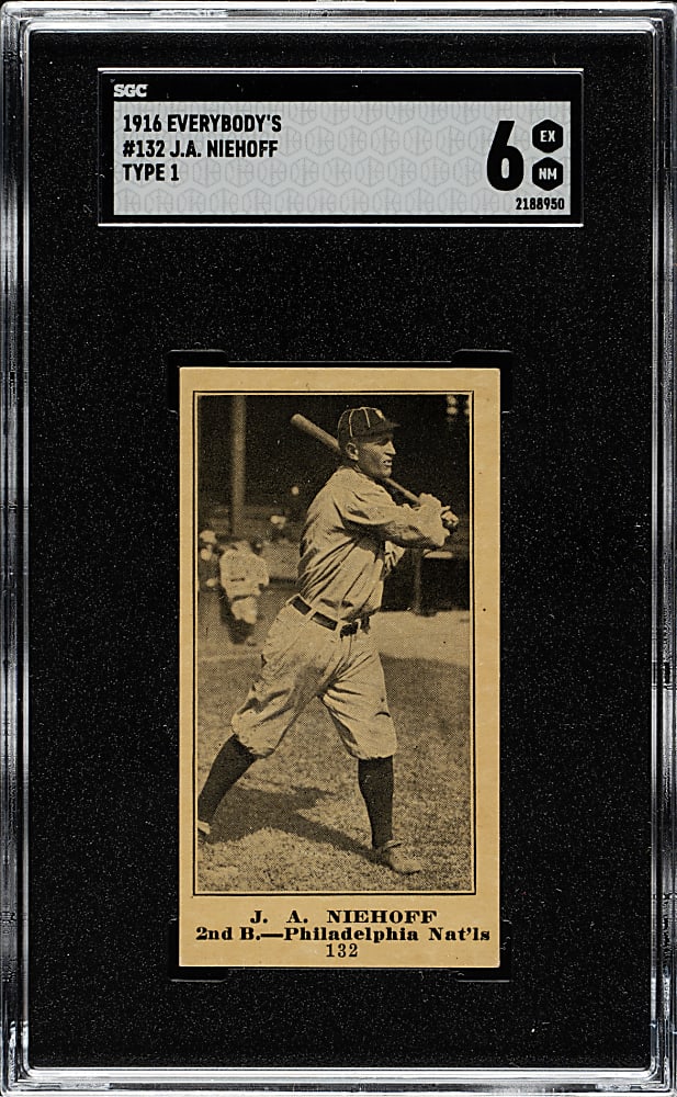 1916 M101-4 Everybody's Clothing Store (Type 1) #132 J.A. Niehoff SGC EX/NM 6 - 1 of 1 - Highest Graded!