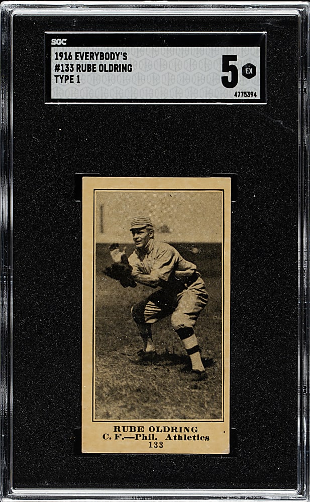 1916 M101-4 Everybody's Clothing Store (Type 1) #133 Rube Oldring SGC EX 5 - 1 of 2 - Highest Graded!