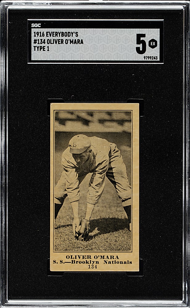 1916 M101-4 Everybody's Clothing Store (Type 1) #134 Oliver O'Mara SGC EX 5
