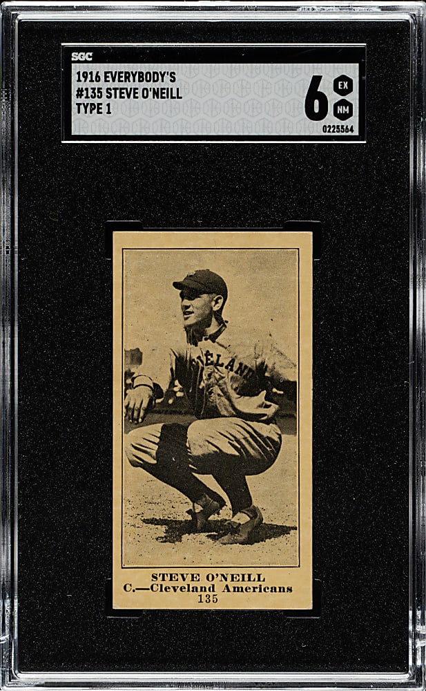 1916 M101-4 Everybody's Clothing Store (Type 1) #135 Steve O'Neill SGC EX/NM 6 - 1 of 1 - Highest Graded!