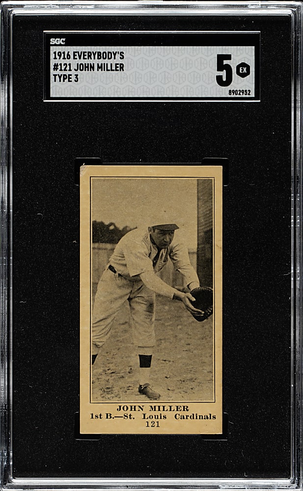 1916 M101-4 Everybody's Clothing Store (Type 3) #121 John Miller SGC EX 5
