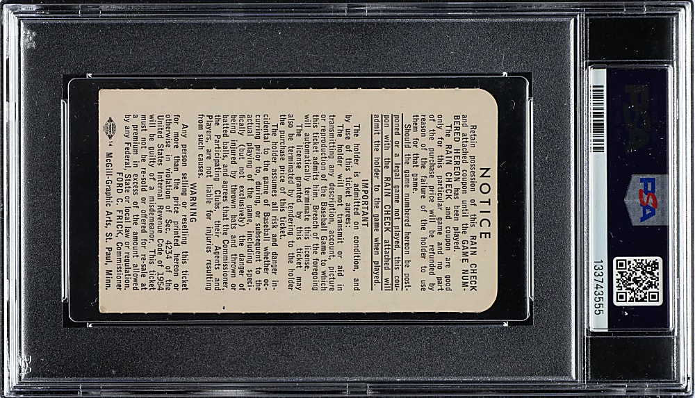 1965 Minnesota Twins (vs. Los Angeles Dodgers) World Series Game 6 Ticket Stub PSA EX 5 (MK)