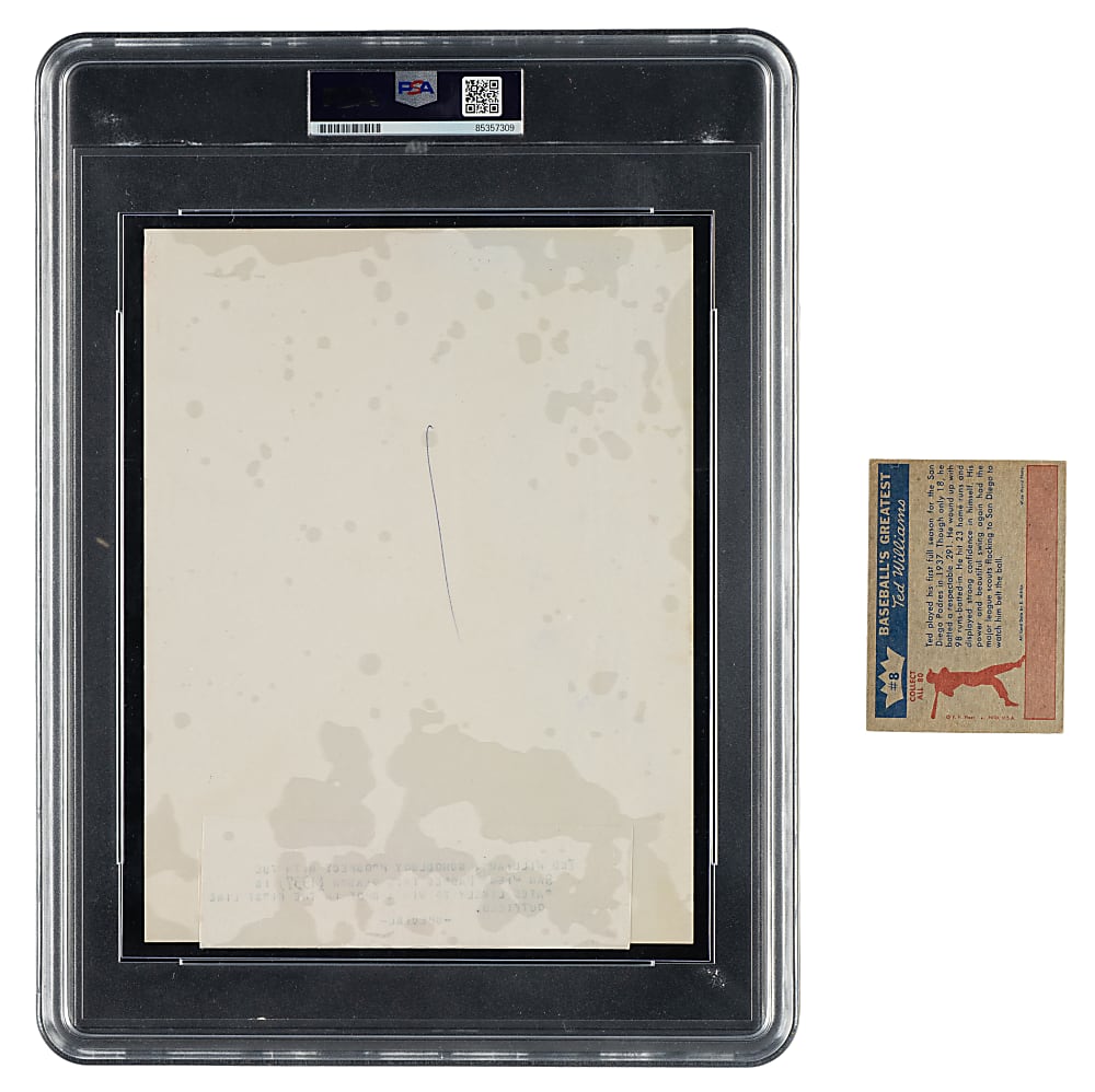 Circa 1937 Ted Williams PCL San Diego Padres Vintage Photograph PSA/DNA Type III - Image Used for 1959 Fleer Ted Williams Card!