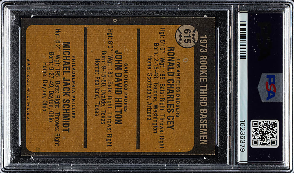 1973 Topps #615 Mike Schmidt Rookie PSA NM-MT 8