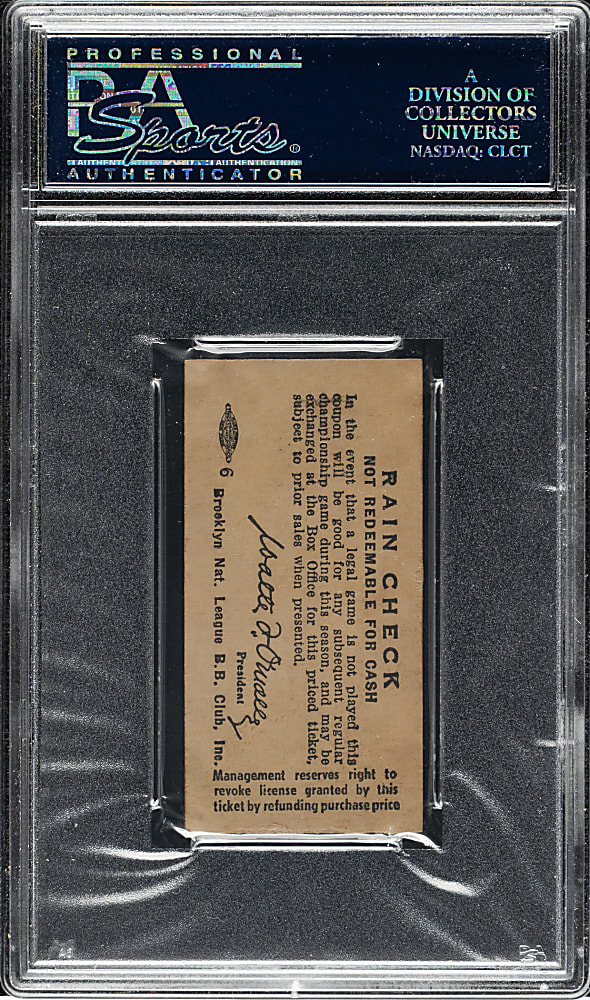 May 30, 1955 Brooklyn Dodgers (vs. Pittsburgh Pirates) Ticket Stub PSA EX-MT 6 - 1 of 1 - Highest Graded - Roy Campanella Two Home Runs