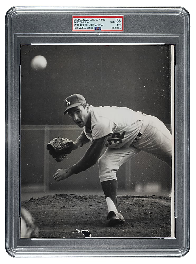1965 Sandy Koufax World Series Game 7 Original United Press International Photograph PSA/DNA Type I