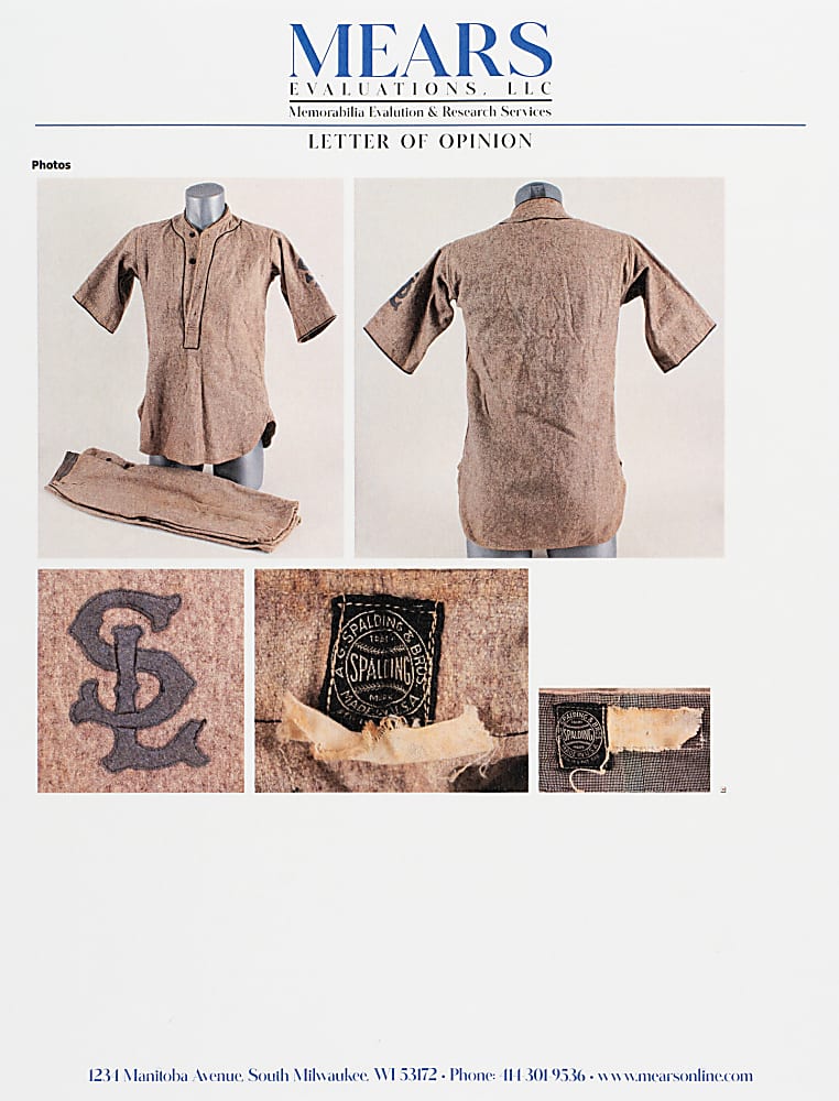 1918-1924 Urban Shocker St. Louis Browns Game-Used Home Uniform MEARS A10 - From the Urban Shocker Collection
