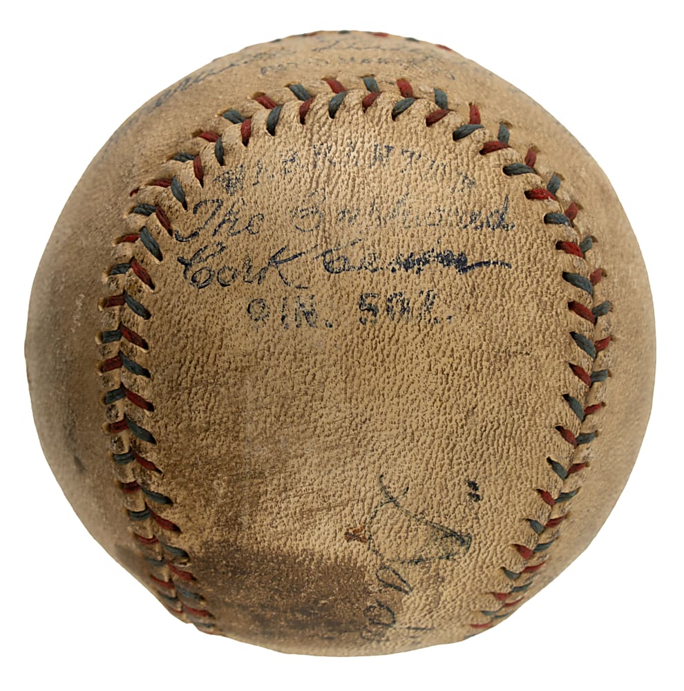September 7, 1926 New York Yankees (vs. Boston Red Sox) Game-Used Baseball - Urban Shocker's 19th Win - From the Urban Shocker Collection