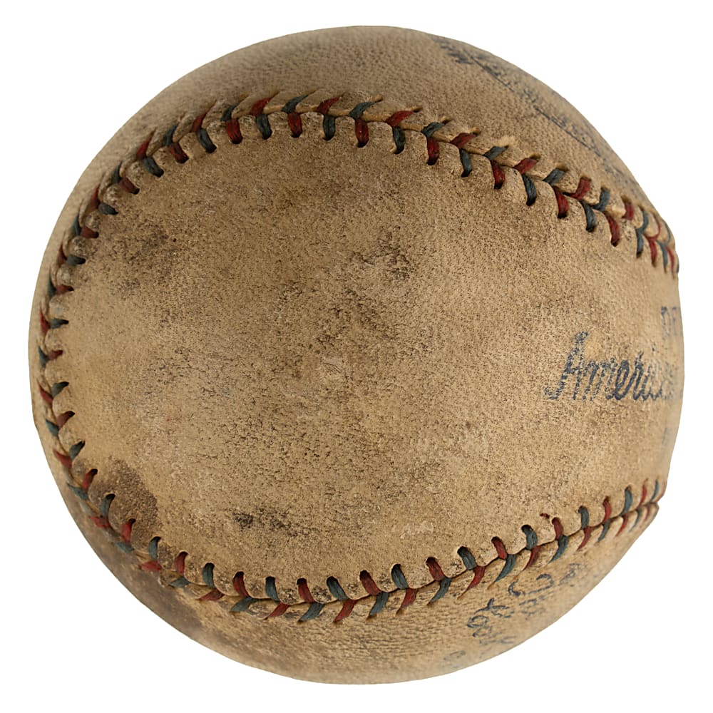 September 7, 1926 New York Yankees (vs. Boston Red Sox) Game-Used Baseball - Urban Shocker's 19th Win - From the Urban Shocker Collection