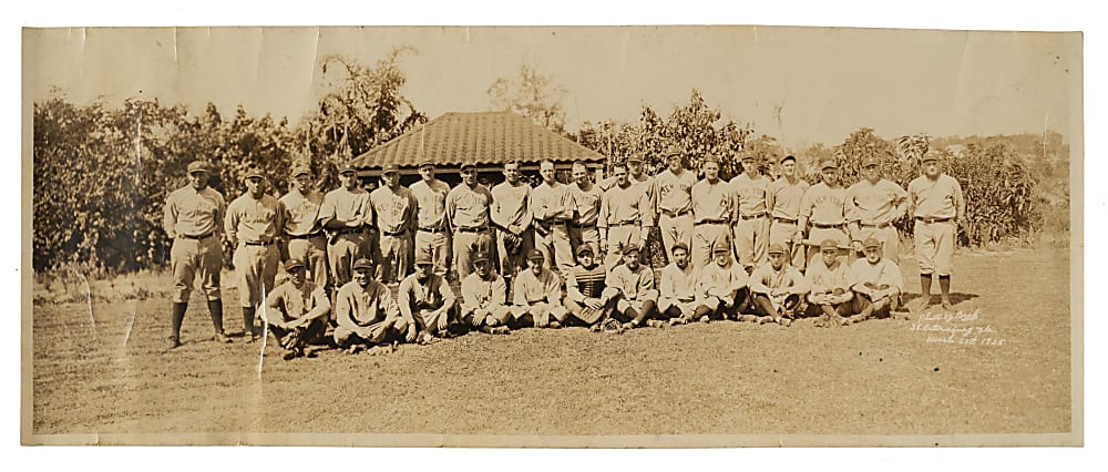 1925 New York Yankees Spring Training Original Team Panoramic Photograph - Lou Gehrig Rookie Era - From the Urban Shocker Collection