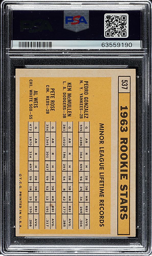 1963 Topps #537 Pete Rose Rookie PSA EX 5