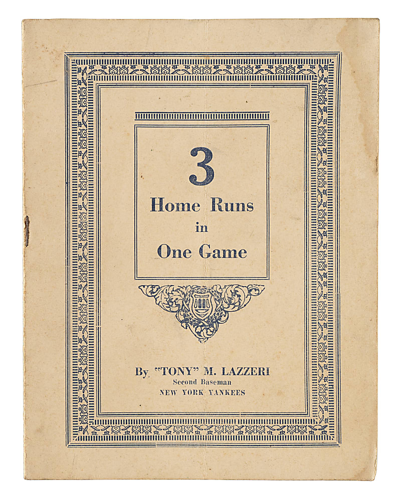June 21, 1927 Tony Lazzeri Reception and Dinner Program - Babe Ruth as Speaker - From the Urban Shocker Collection