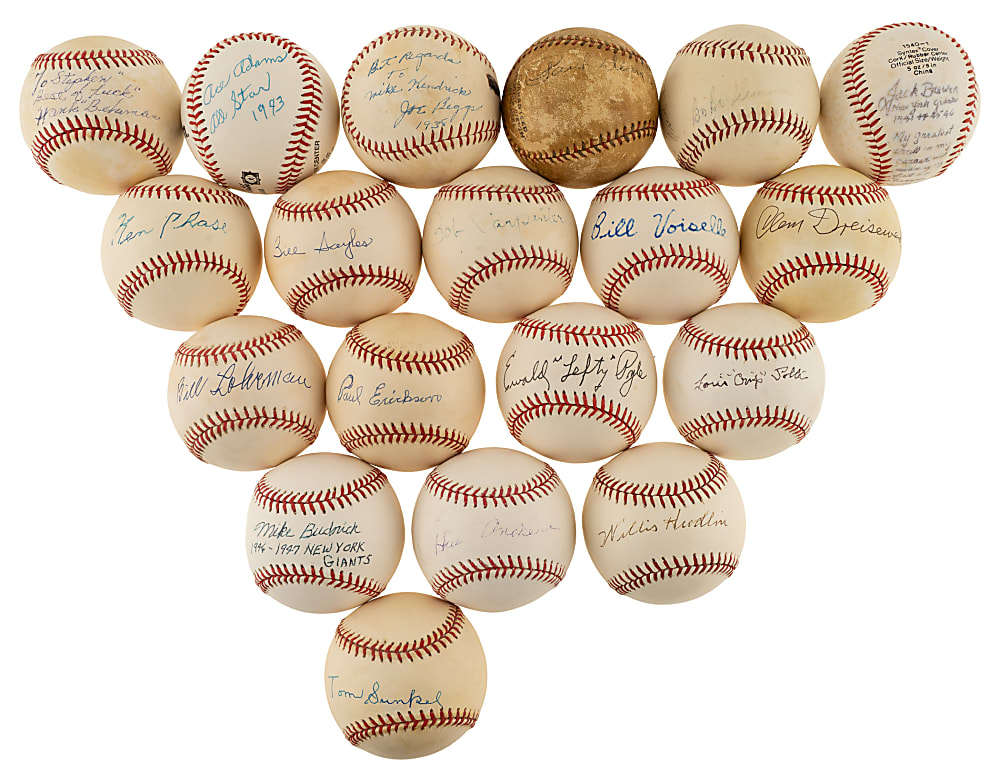 1940s New York Giants Pitchers Single-Signed Baseball Collection (25)