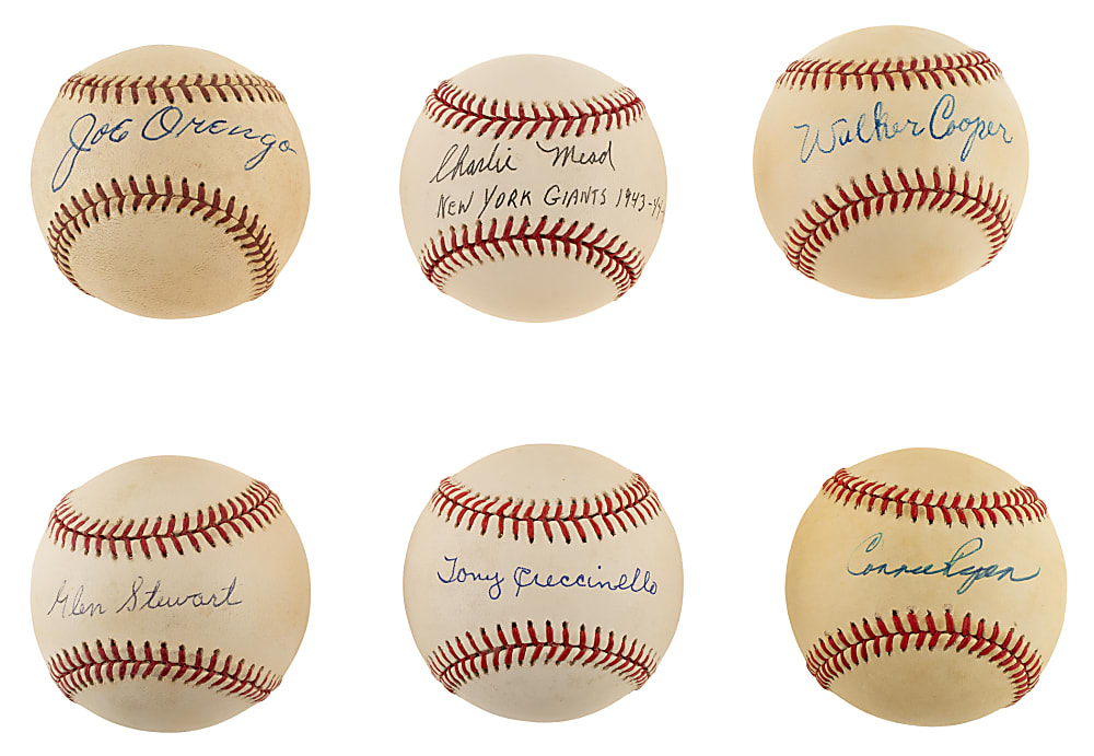 1940s New York Giants Infielders and Outfielders Single-Signed Baseball Collection (26)